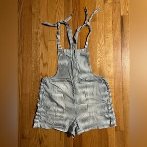 Aerie Striped Shoulder Tie Overalls